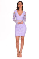 Lilac Crochet Detailed Dress