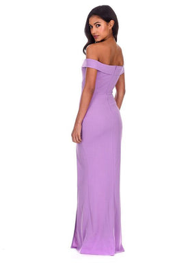 Lilac Off The Shoulder Maxi Dress