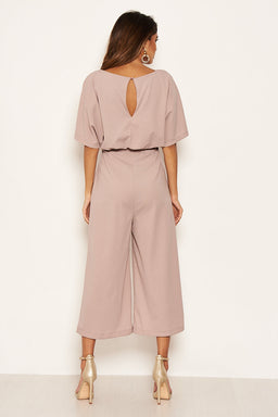 Mushroom Tie Waist Culotte Jumpsuit