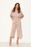 Mushroom Tie Waist Culotte Jumpsuit