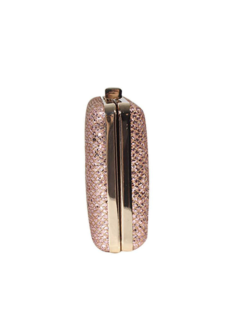 Mini Champagne Clutch With Gold Fastening