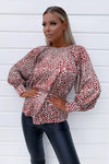 Multi Printed High Neck Wide Sleeve Top