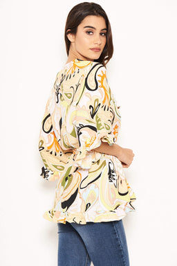 Multi Printed Wrap Over Top