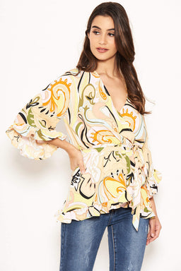 Multi Printed Wrap Over Top