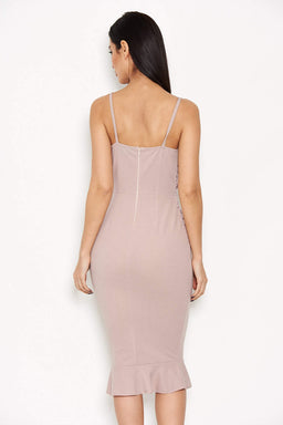 Mushroom Crochet Embroidered Bodycon Dress