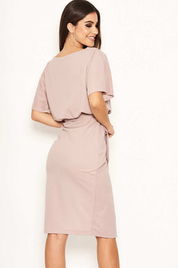 Mushroom Tie Waist Midi Dress