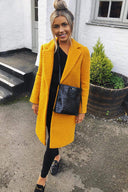 Mustard Long Teddy Coat