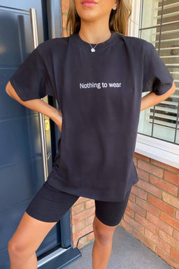 Black Nothing To Wear T Shirt