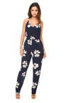 Navy Floral Print Jumpsuit