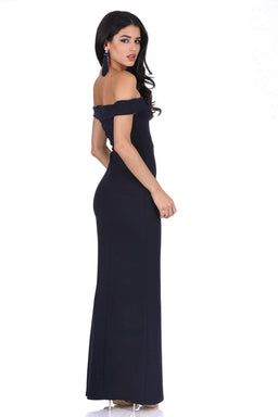 Navy Off The Shoulder Maxi Dress