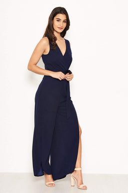 Navy Split Leg Jumpsuit