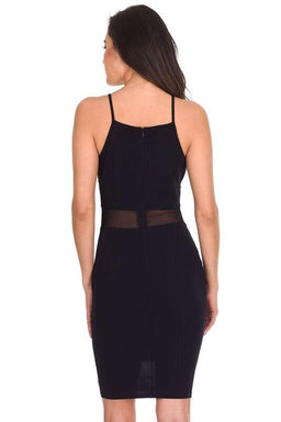 Navy and Gold Mesh Embroidered Dress