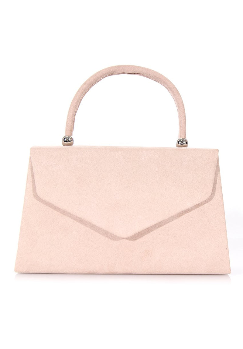 Nude Box Bag with Structured Strap