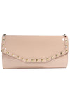 Nude Studded Clutch Bag