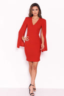 Red Split Sleeve Mini Dress