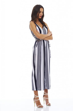 Striped Culotte Jumpsuit
