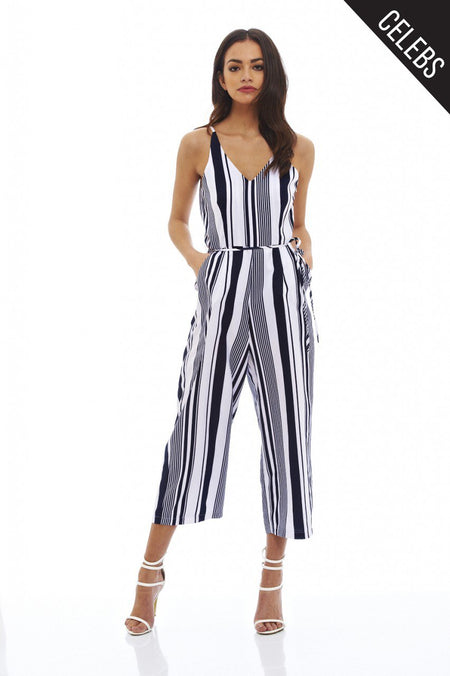 Striped Culotte Jumpsuit