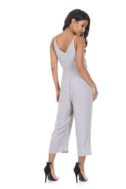 Silver Spaghetti Strap Jumpsuit