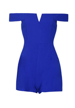 Blue Notch Front Playsuit