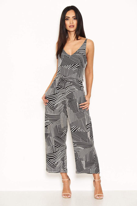 Printed Jumpsuit With Tie Waist