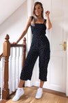 Black Polka Dot Frill Culotte Jumpsuit