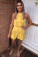Yellow High Neck Playsuit