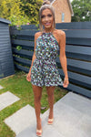 Green Floral Printed Playsuit