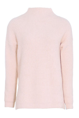 Pink High Neck Side Split Jumper