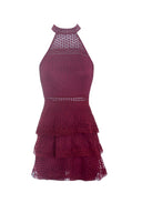Plum Crochet Tiered  Dress
