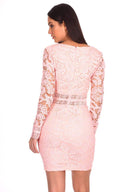 Pink Crochet Detailed Dress