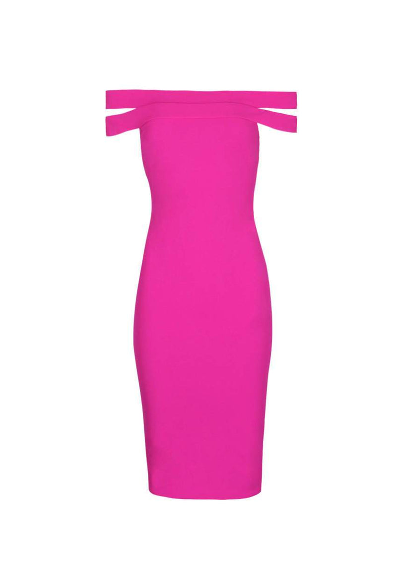 Pink Double Strap Midi Dress