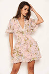 Pink Floral Frill Dress