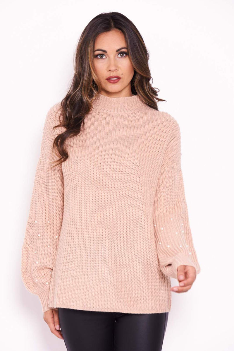 Pink Jumper With Pearl Detail