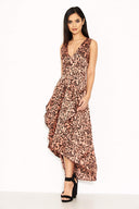Pink Leopard Print Maxi Dress