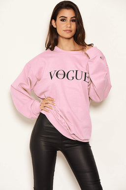 Pink Printed Sweatshirt