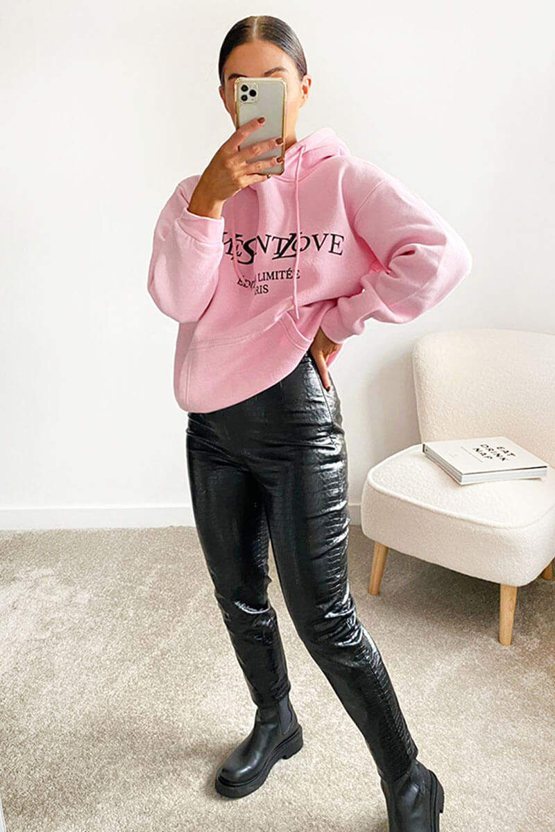 Pink YSLOVE Oversized Hoodie