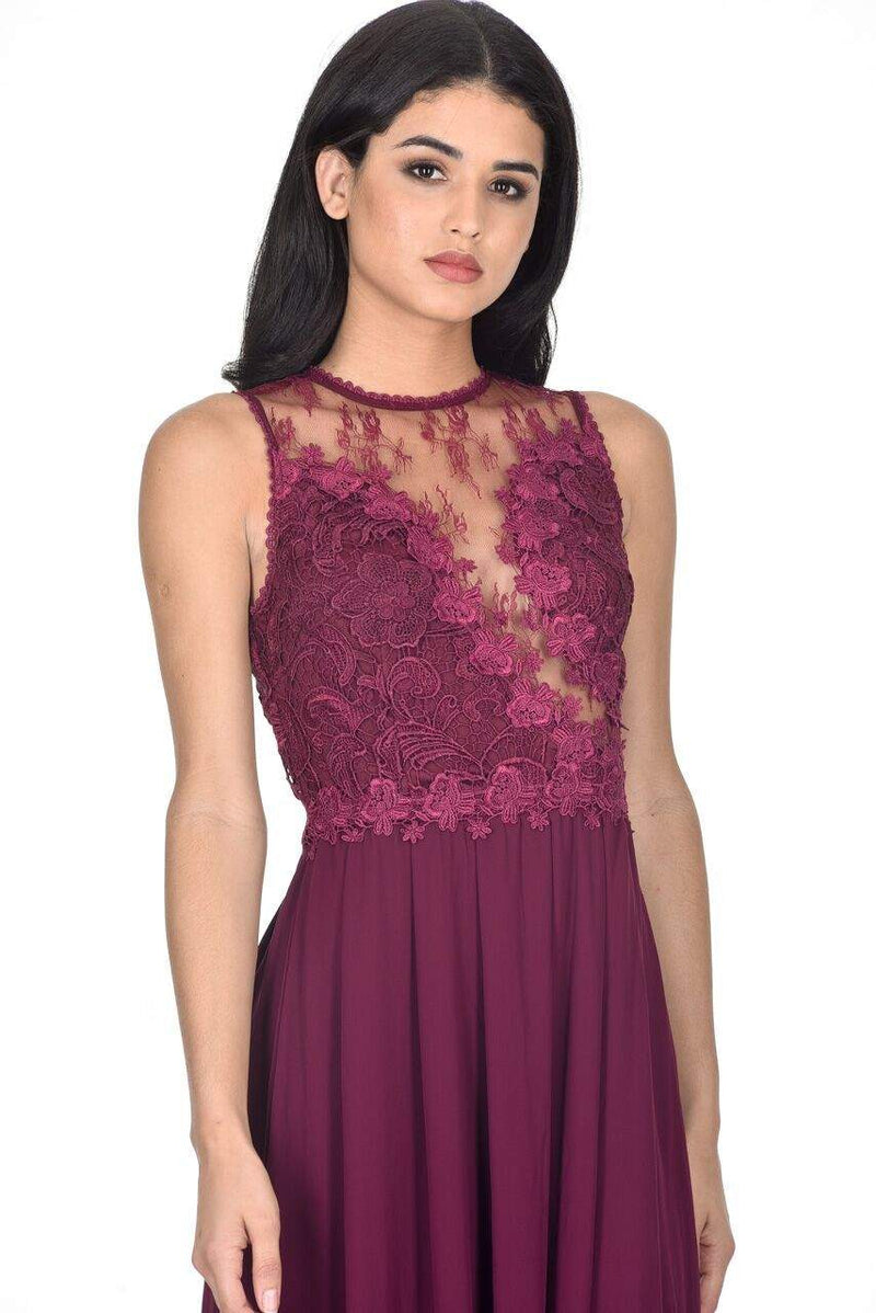 Plum Crochet Top Maxi Dress