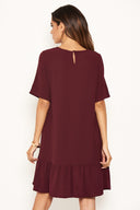 Plum Frill Hem Shift Dress