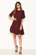 Plum Frill Hem Shift Dress