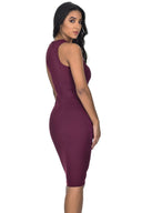 Plum Lace Midi Bodycon Dress