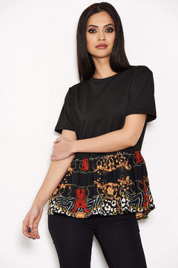 Printed Frill T-Shirt