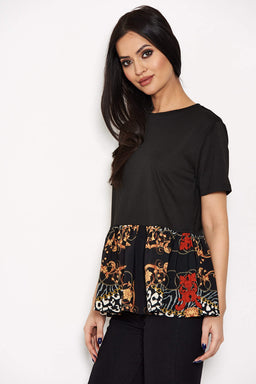 Printed Frill T-Shirt