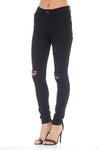 Black Distressed Ripped Knee Jeans