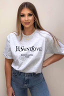 Grey Saint West Love Slogan T-shirt