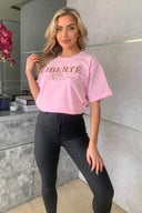 Pink Liberte Printed Oversized T-Shirt