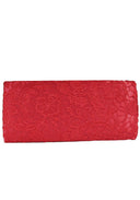 Red Crochet Detail Clutch Bag