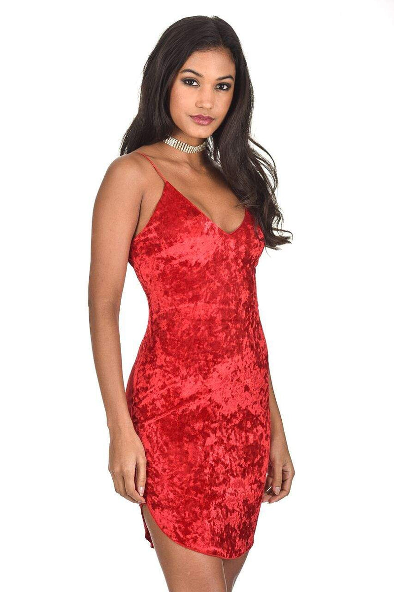Red Crushed Velvet dress