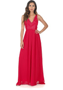 Red Lace Detailed Maxi Dress