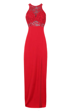 Red Lace Top Maxi Dress