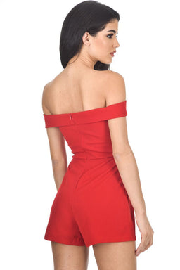 Red Notch Front Playsuit